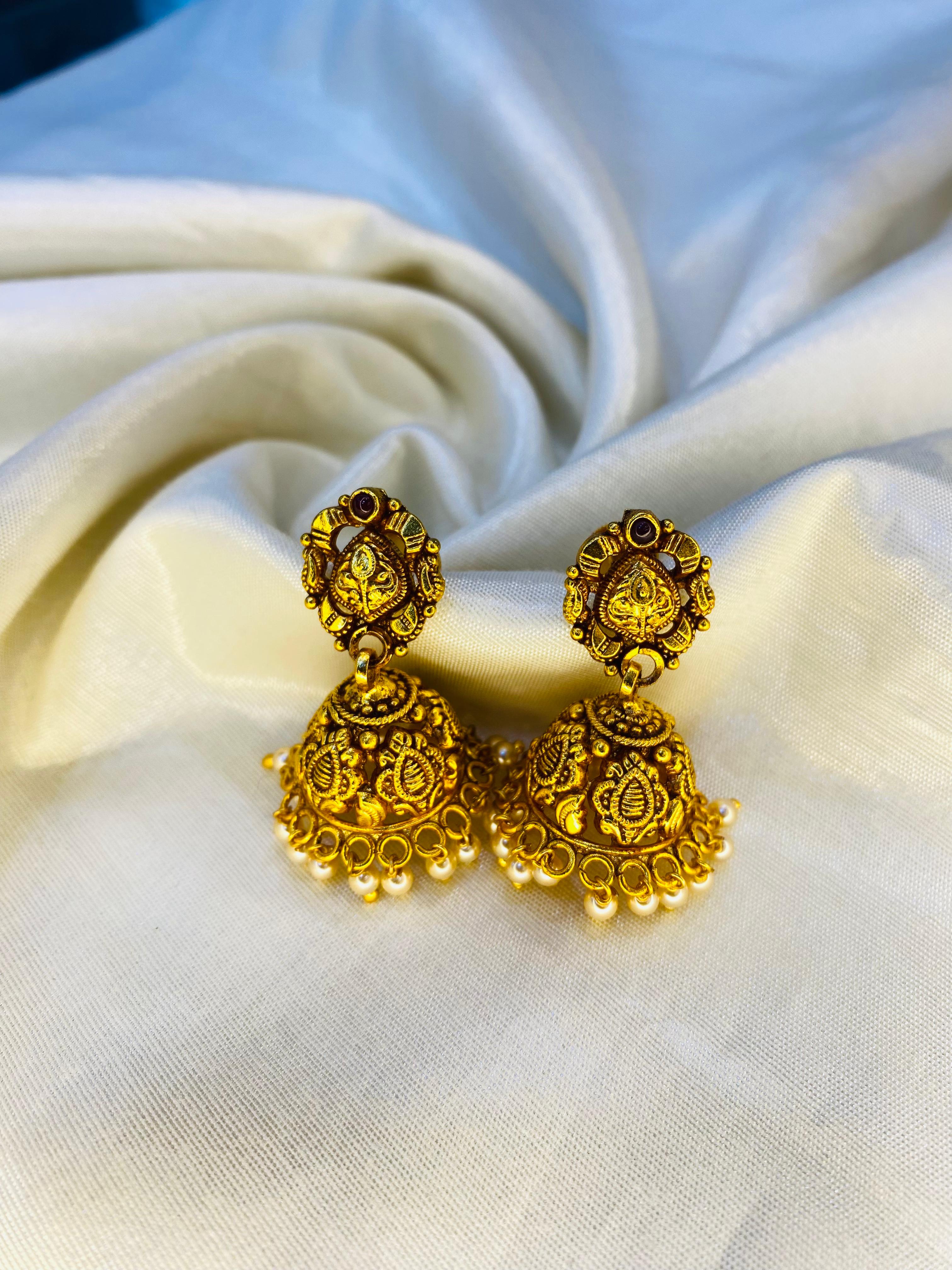  92.5 Silver gold finishing Jhumkas