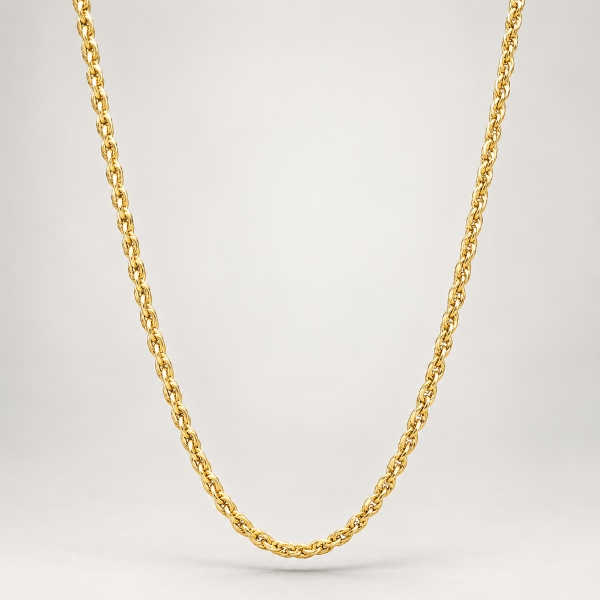92.5 Silver Gold-Polished Chain