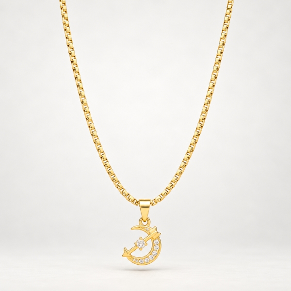 92.5 Silver Gold-Polished Chain